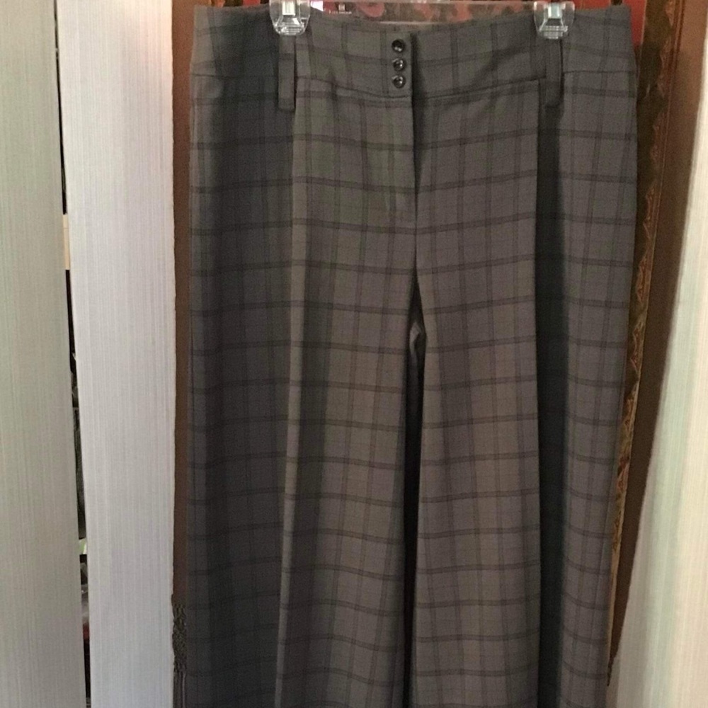 Kensie full leg plaid pants 14